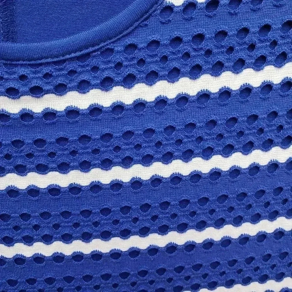 Cache Blue Dress with White Stripes Size Small - Picture 4 of 5